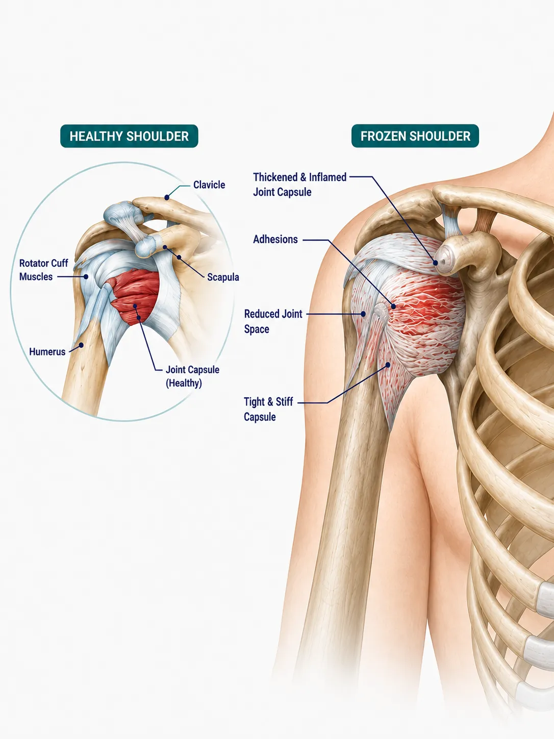 Doctor examining a patient's shoulder for frozen shoulder at Global Healthcare India, Gurgaon