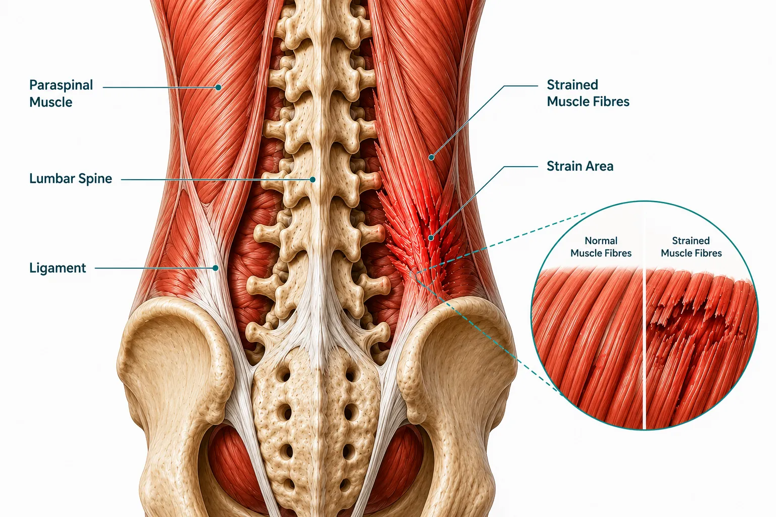 Muscle or ligament strain — TEMP IMAGE, replace with real photo or illustration