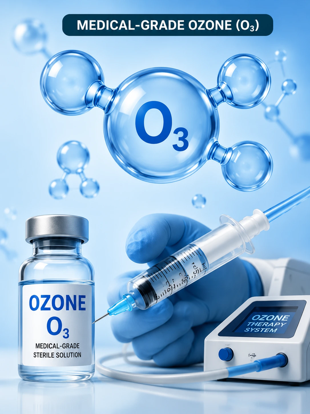 Ozone therapy treatment illustration